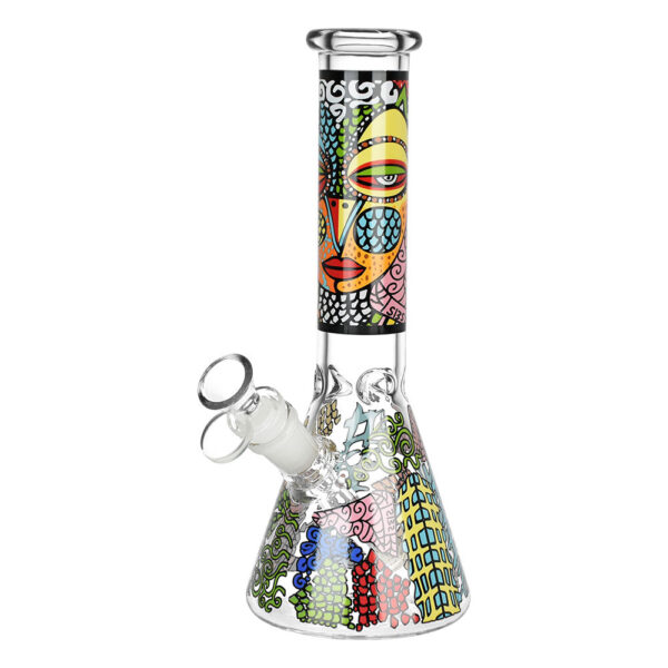 Abstract Art Beaker Water Pipe – 9.75″/14mm F/Designs Vary - Image 6
