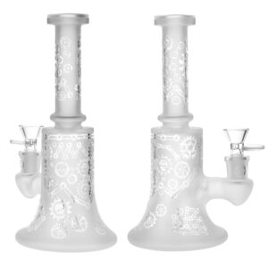 Frosted Bell Poison Gears Water Pipe – 8.75″/14mm F