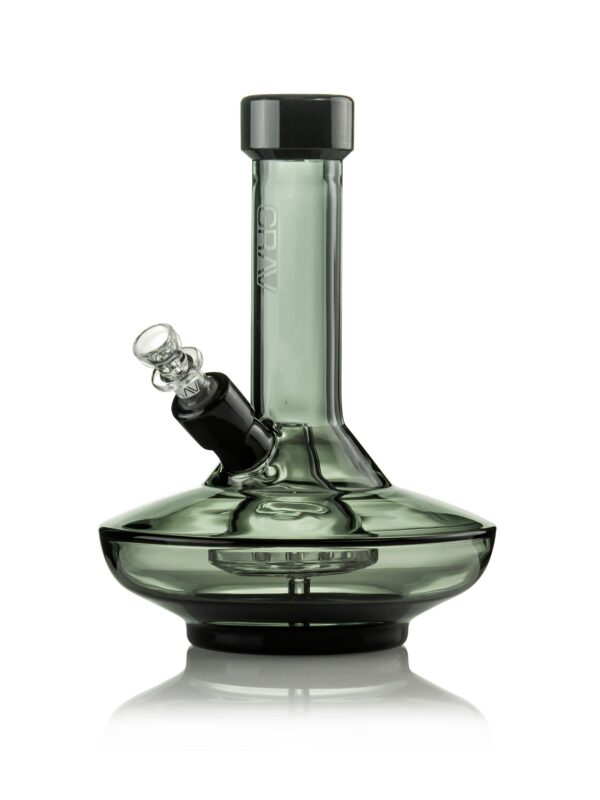 GRAV® Small Wide Base Water Pipe in Smoke with Black Accents - Image 2