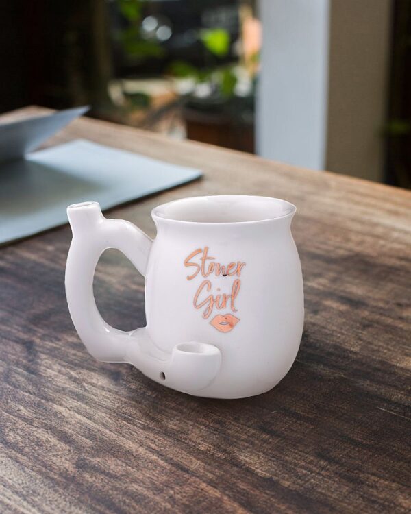 Stoner girl white with gold imprint mug – roast & toast mug - Image 4