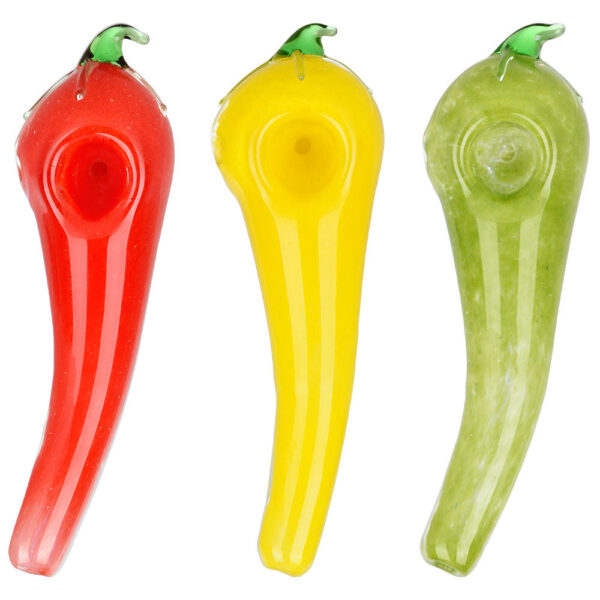 Spice Of Life Chili Pepper Glass Pipe – 4.75″ / Colors Vary