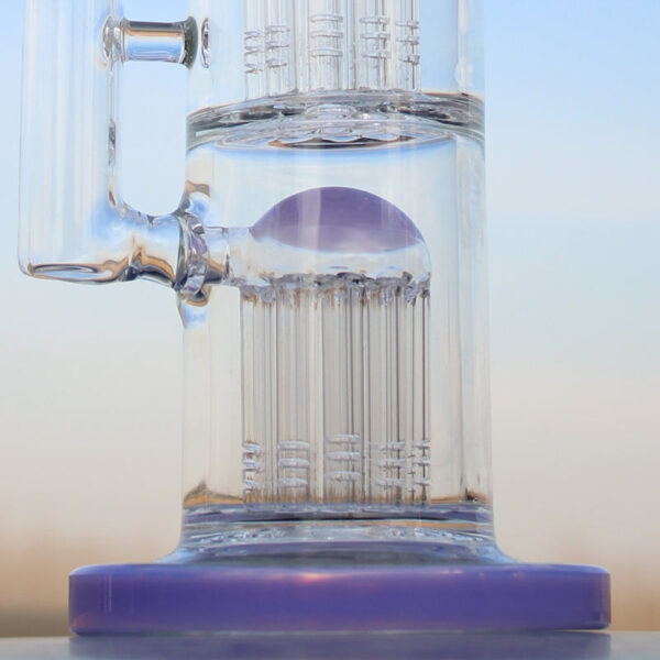 Glass Straight Water Pipe w/ Dual Arm Percolators 10.6″ - Image 5