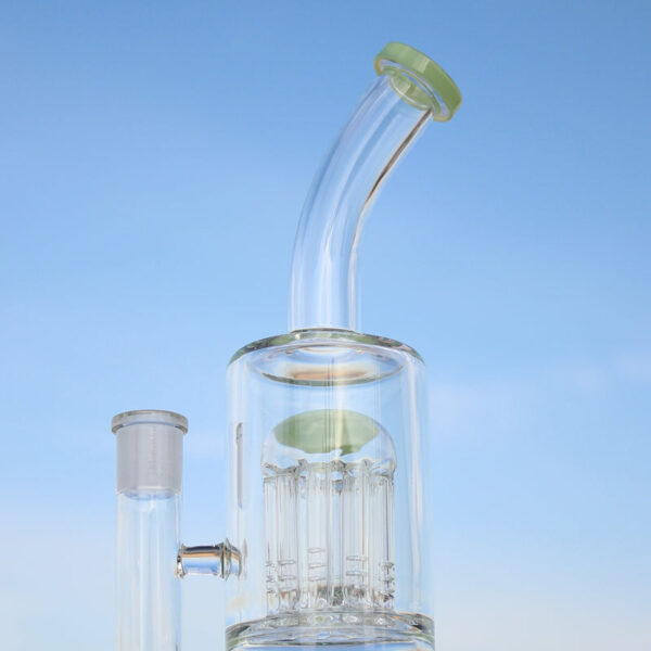 Glass Straight Water Pipe w/ Dual Arm Percolators 10.6″ - Image 6