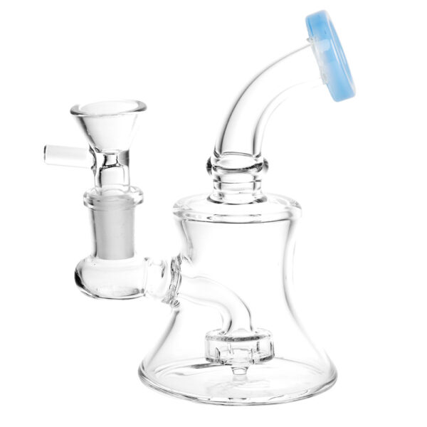 Bent Neck Bell Mini Water Pipe – 5″/14mm F/Colors Vary - Image 4