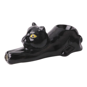 Wacky Bowlz Black Cat Ceramic Pipe – 4″