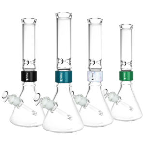 Prism Standard Beaker Single Stack Water Pipe | 14″ | 14mm F | Clear