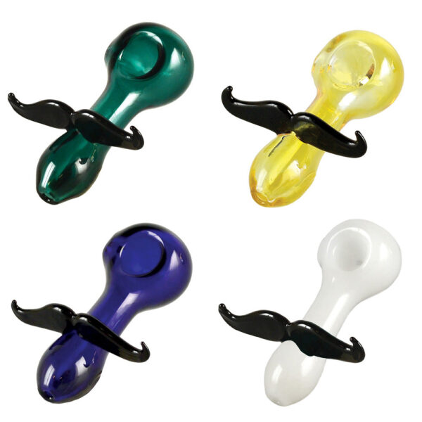 Mustache Spoon Pipe – 4.25″ / Colors Vary