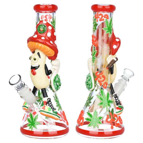 Stoney Shroom Bro 3D Painted Water Pipe | 10.25″ | 14mm F - Image 3