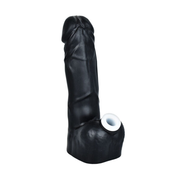 6PC DISPLAY – Ding-a-Ling Silicone Water Pipe – 6.75″ / 14mm F / Tan and Black - Image 3