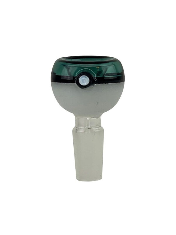 Teal Poke Ball Glass Bong Bowl – 14mm