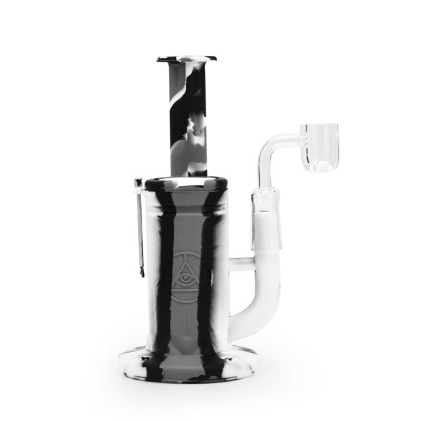 Ritual – 8.5” Silicone Sidecar Rig – Black & White Marble