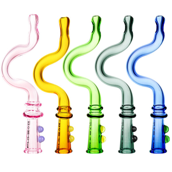 Pulsar ‘Bendy’ Glass Blunt/Joint Holder – 4.5″ / Colors Vary