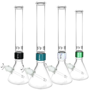 Prism Tall Beaker Single Stack Water Pipe | 18″ | 14mm F | Clear