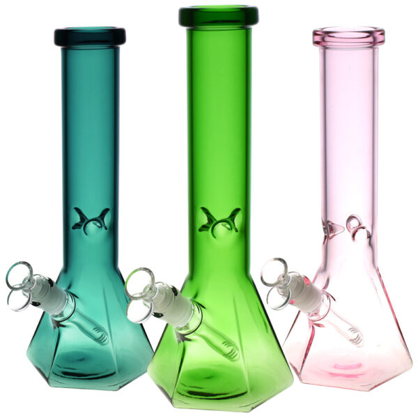 Hextasy Hexagonal Beaker Water Pipe – 12″/14mm F/Colors Vary