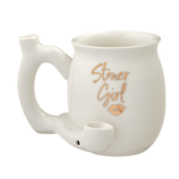 Stoner girl white with gold imprint mug – roast & toast mug