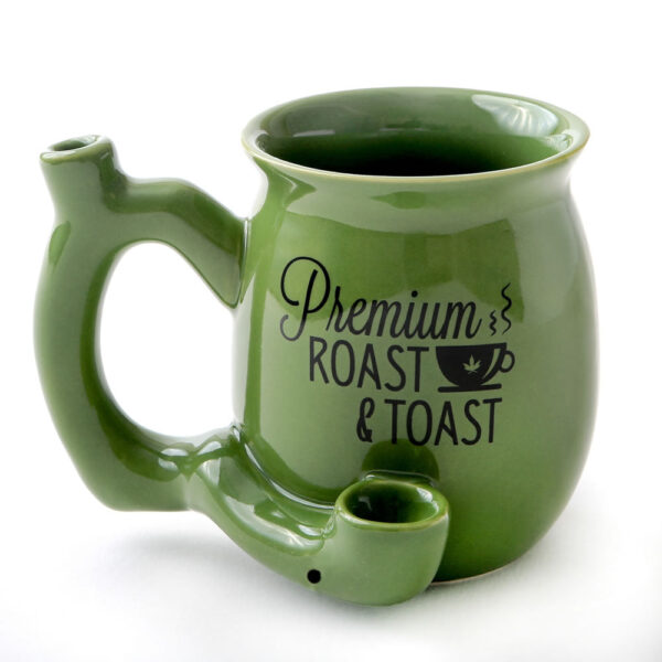 Premium Roast & Toast Single Wall Mug – Green with Black Print