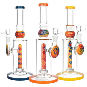 Ascension Wig Wag Glass Water Pipe – 11″ / 14mm F / Colors Vary
