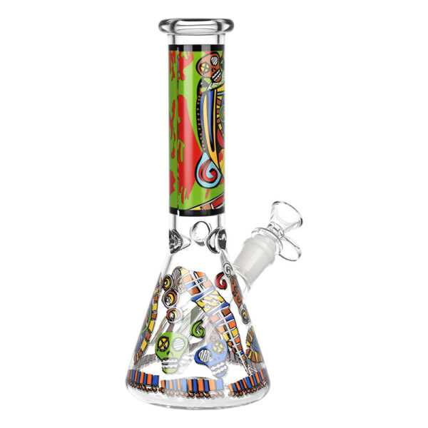 Abstract Art Beaker Water Pipe – 9.75″/14mm F/Designs Vary - Image 5