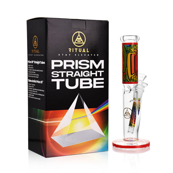Ritual Smoke – Prism 10″ Glass Straight Tube – Crimson