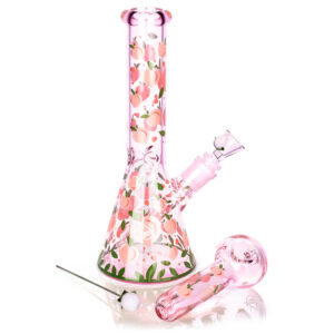 Pulsar Fruit Series Peaches & Cream Herb Pipe Glow Duo – 10″ / 14mm F