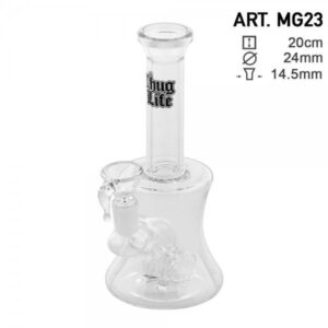 Thug Life | 8″ Clear Water Pipe w/ Hammer Percolator