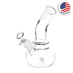 Phoenix Rising Bent Neck Beaker Glass Water Pipe – 8.75″ / 14mm F / Clear