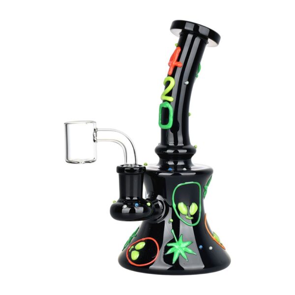 420 Alien Glow In The Dark Glass Dab Rig – 6.5″ / 14mm F - Image 2