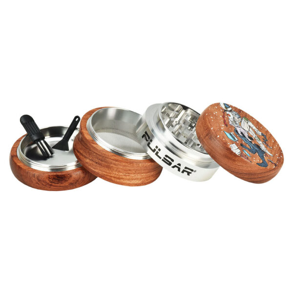 Pulsar Wood/Aluminum Grinder -4pc/2.5″/Super Spaceman - Image 2