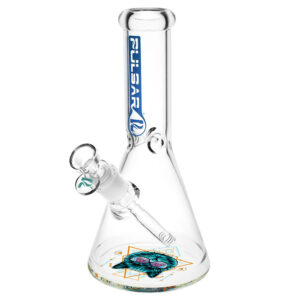Pulsar Bottoms Up Sacred Cat Geometry Water Pipe – 10″/14mm F