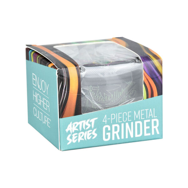 Pulsar Design Series Grinder with Side Art – Hemp Mandala / 4pc / 2.5″ - Image 3