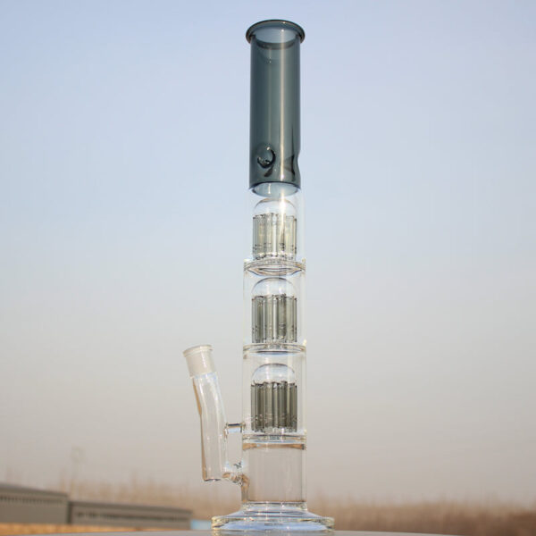 Approx. 19″ Triple Tree Percolator Glass Water Pipe - Image 4