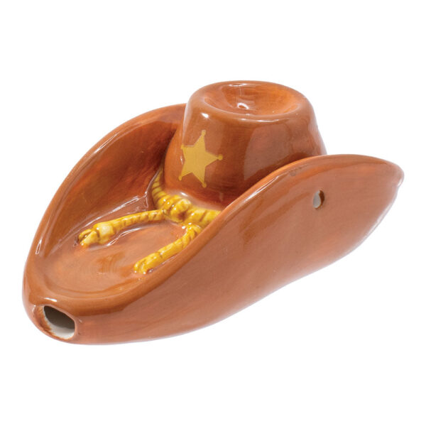 Wacky Bowlz Cowboy Hat Ceramic Pipe – 4″