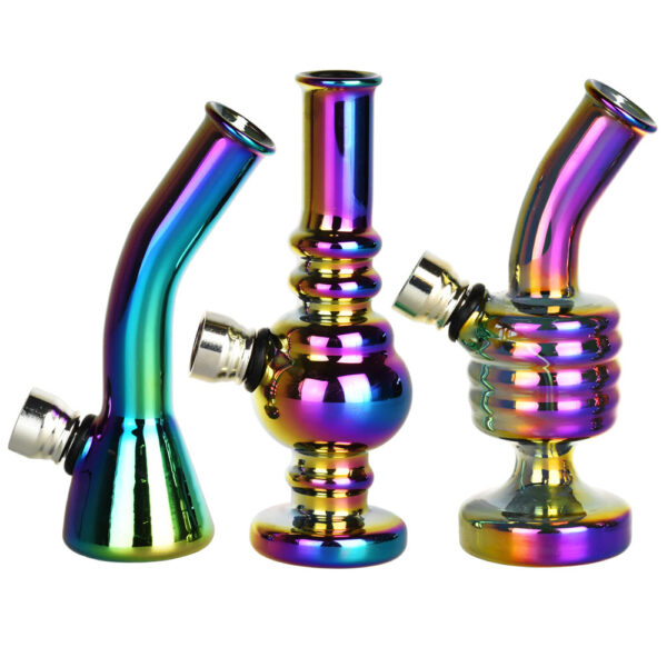 Rainbow Glass Fixed Bowl Mini Water Pipe – 4.75″/Styles Vary