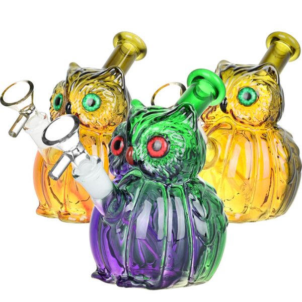 What A Hoot Glass Water Pipe – 5″ / 14mm F / Colors Vary - Image 2