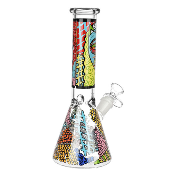 Abstract Art Beaker Water Pipe – 9.75″/14mm F/Designs Vary - Image 7