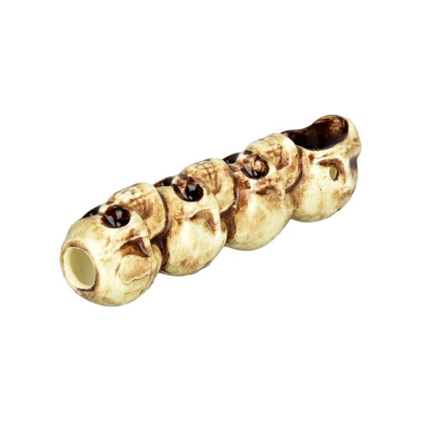 Wacky Bowlz Skulls Ceramic Hand Pipe – 3.75″ - Image 2