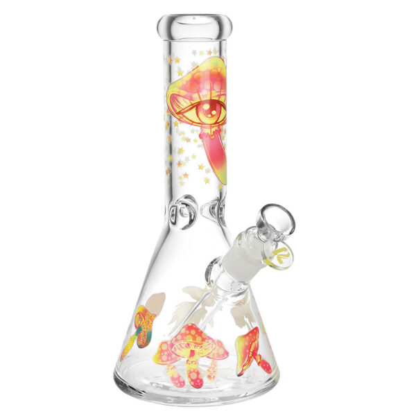 Pulsar Full Wrapped Beaker Water Pipe – 10.5″/14mm F/Watchful Shrooms
