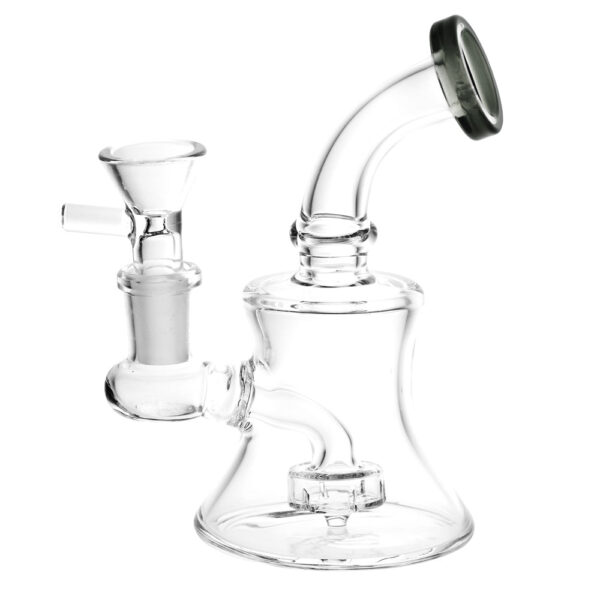 Bent Neck Bell Mini Water Pipe – 5″/14mm F/Colors Vary - Image 3