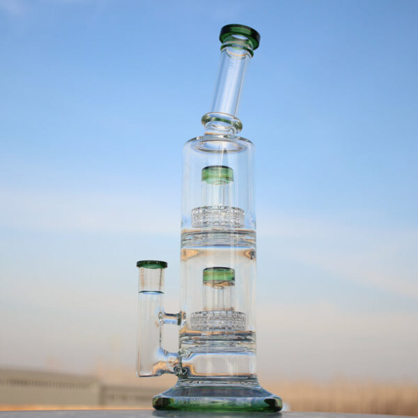 Approx. 12″ Dual Matrix Percolator Glass Water Pipe - Image 4