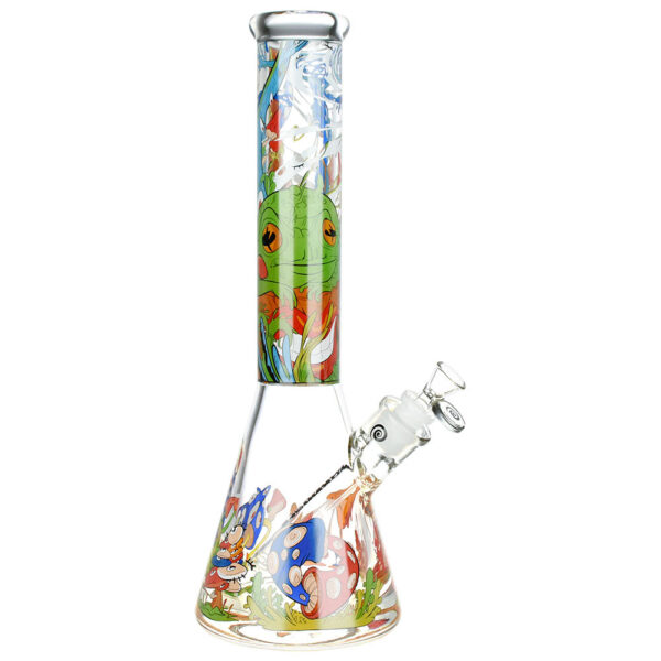 Wormhole Psychedelic Forest Beaker Water Pipe – 14.5″ / 14mm F