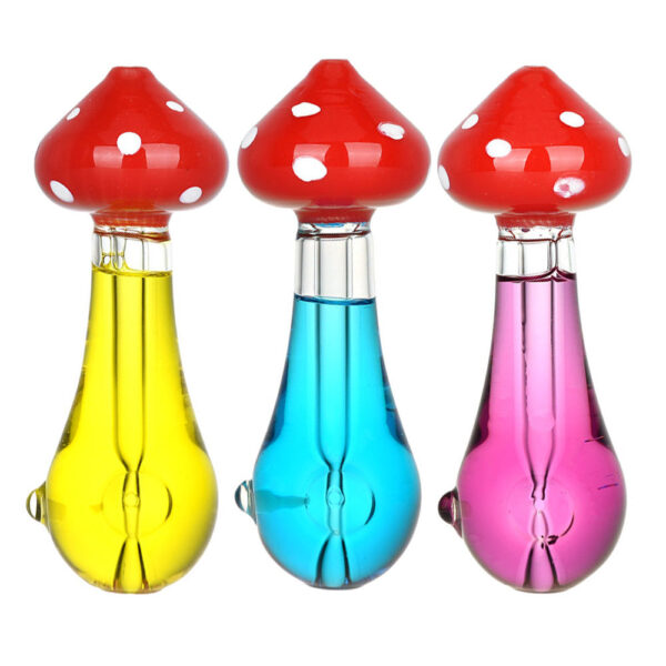 Mushroom Mojo Glycerin Hand Pipe – 4.25″ / Colors Vary