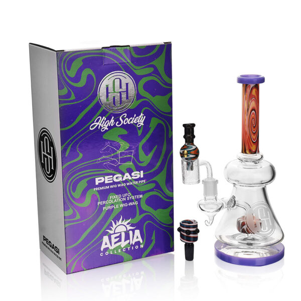 High Society – Pegasi Premium Wig Wag Hybrid Pipe (Purple)