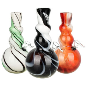 Bodacious Bright Soft Glass Water Pipe – 9.5″ / Colors Vary