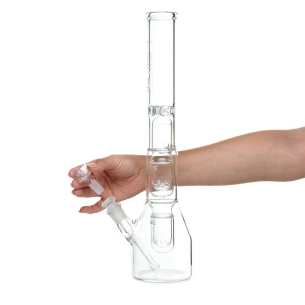 HiSi 16in Beaker Bong – Double U Perc - Image 3