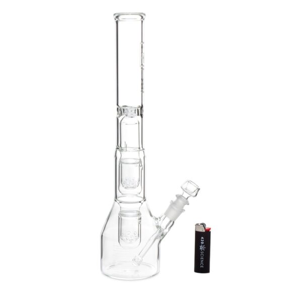 HiSi 16in Beaker Bong – Double U Perc - Image 2