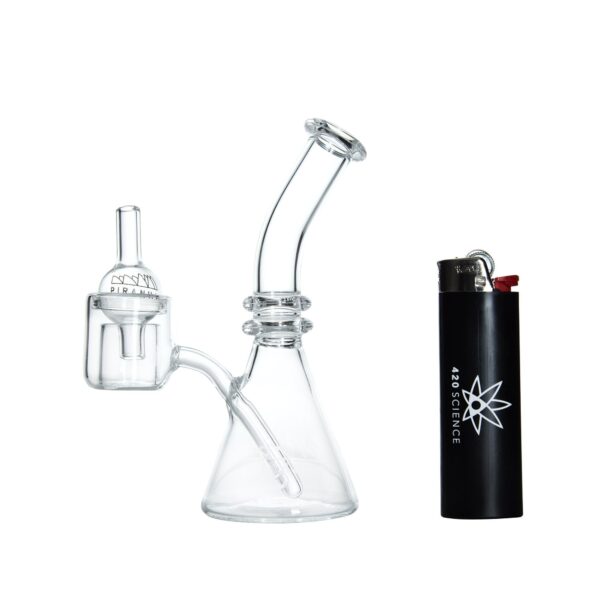 Piranha Quartz One Piece Beaker Dab Rig w/ Thermal Banger & Carp Cap - Image 2