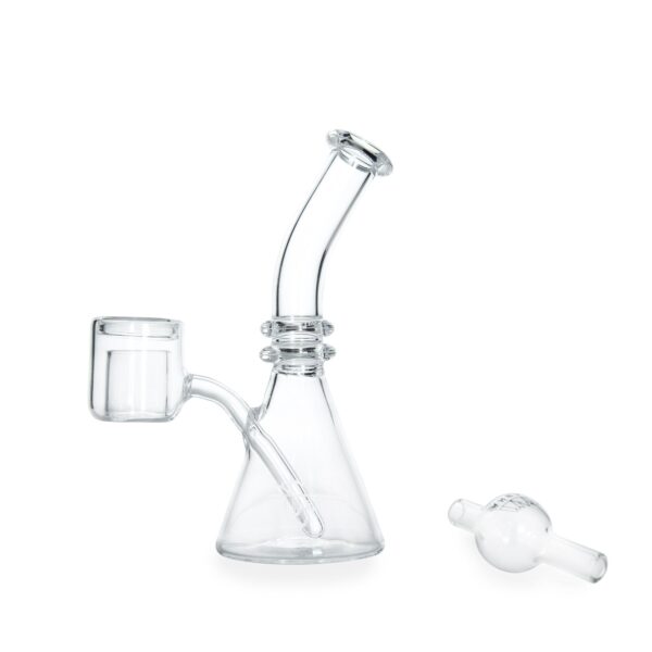 Piranha Quartz One Piece Beaker Dab Rig w/ Thermal Banger & Carp Cap - Image 3