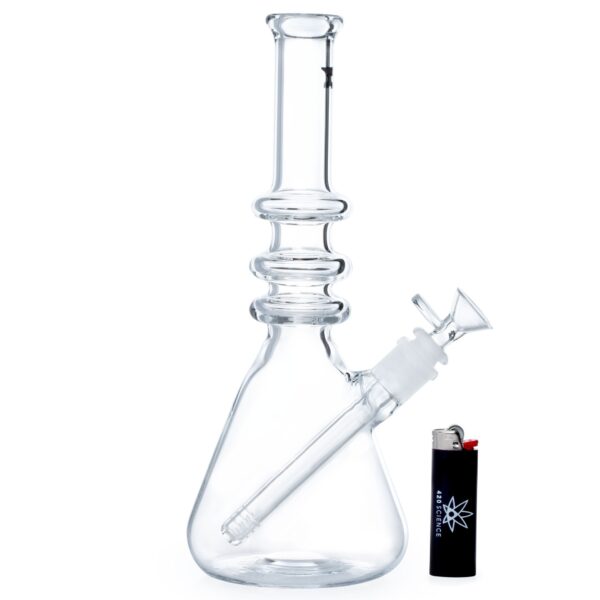 Solid Glass 12in Triple Ring Beaker Bong - Image 2